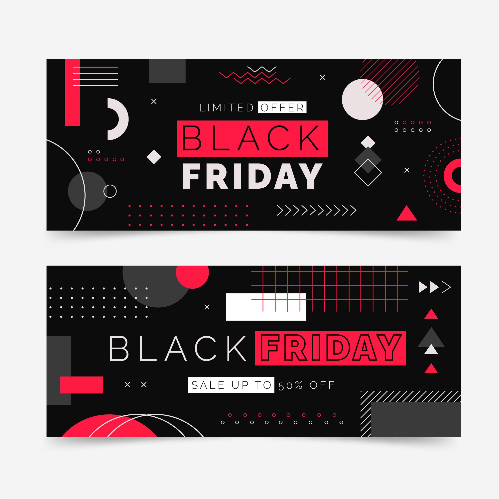 Gradient black friday banners